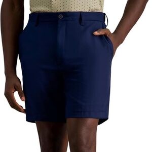 NWT Haggar Men's Cool 18 Pro 4-Way Stretch Golf Shorts NAVY